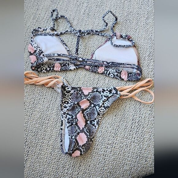💝Snakeskin Print Bikini Set - Picture 2 of 2